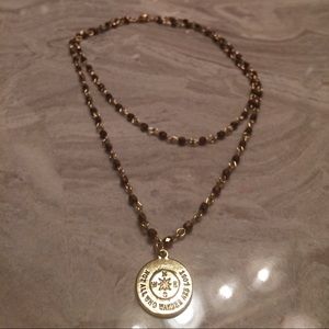 Copper & Gold Chain Necklace w/ Gold Charm